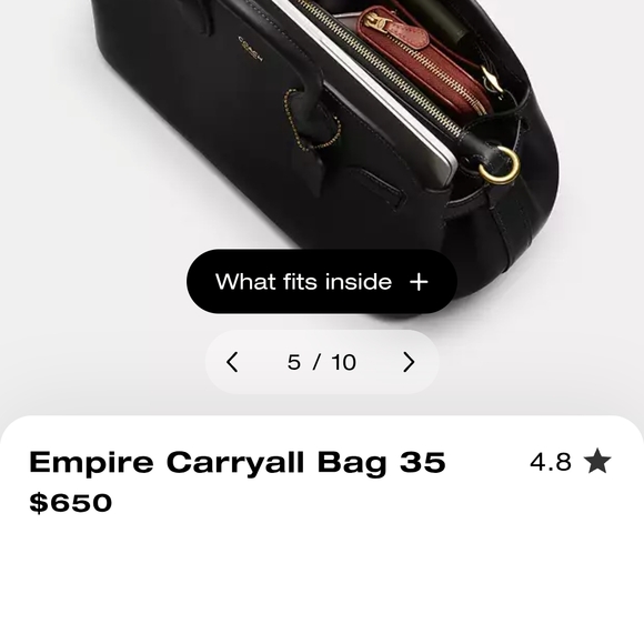 Coach Black Empire Carryall Bag - Picture 3 of 10